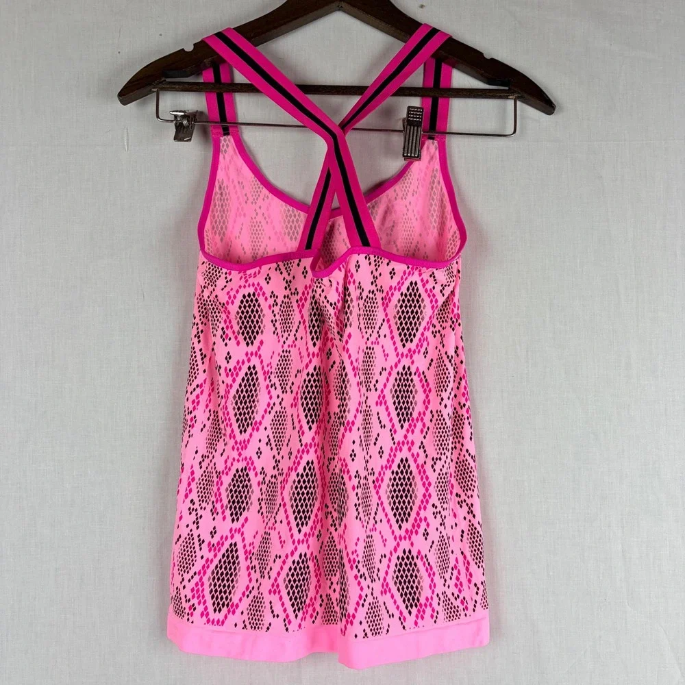 No‎ Boundaries Pink Snakeskin Activewear Tank Top and Boy Short Set Large 12-14
